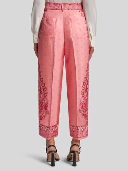 FLORAL SILK TROUSERS