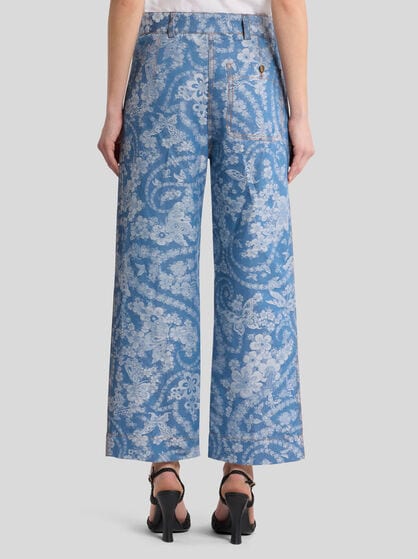 JACQUARD TROUSERS WITH SHAPED POCKETS
