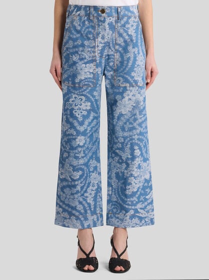 JACQUARD TROUSERS WITH SHAPED POCKETS