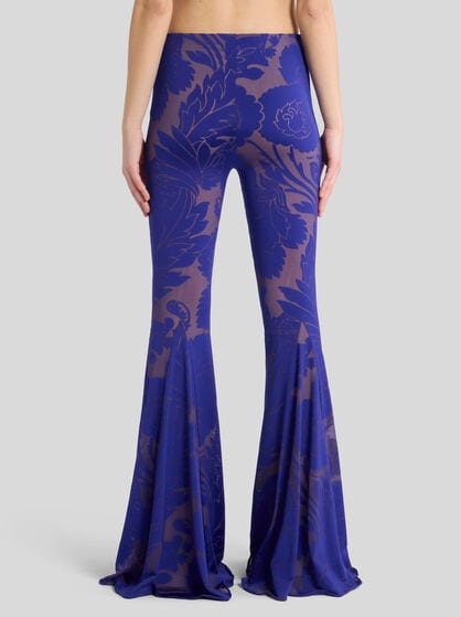 BURNOUT STRETCH JERSEY FLARED TROUSERS