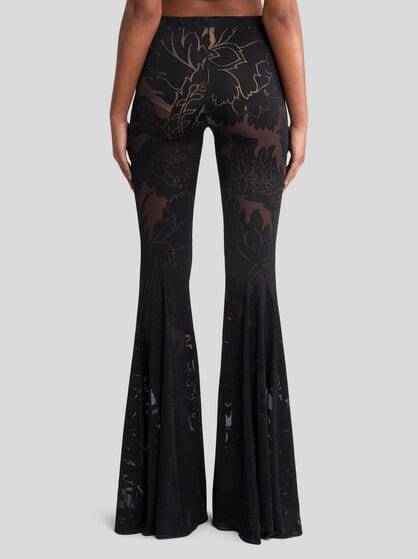 BURNOUT STRETCH JERSEY FLARED TROUSERS