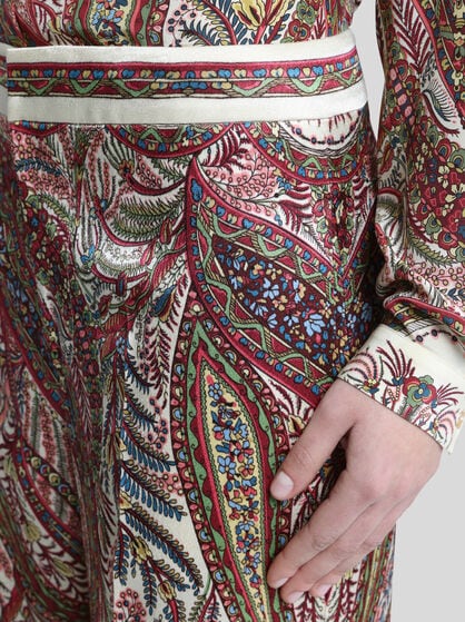PRINTED SATIN PALAZZO TROUSERS