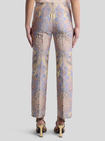 FLORAL JACQUARD TROUSERS