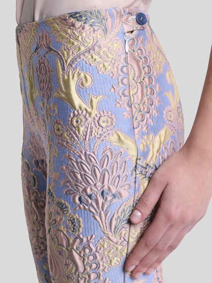 FLORAL JACQUARD TROUSERS