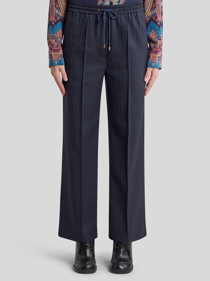 WOOL JACQUARD JOGGING TROUSERS
