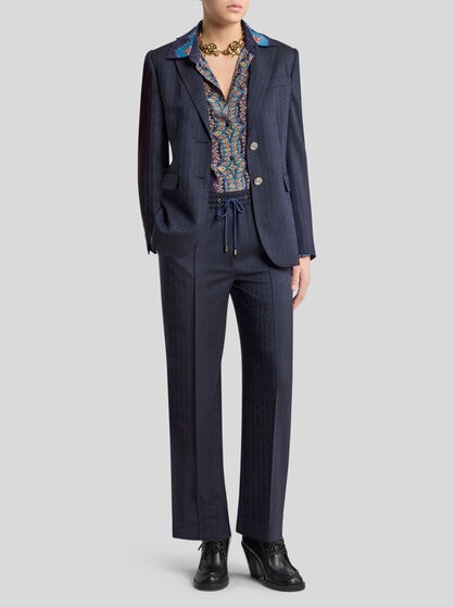 WOOL JACQUARD JOGGING TROUSERS