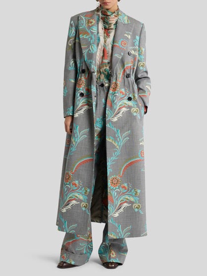 WOOL-BLEND TROUSERS WITH DAFFODIL PRINT