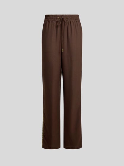 WIDE-LEG TROUSERS IN ENVERS SATIN FABRIC WITH DRAWSTRING