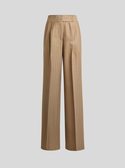 WOOL JACQUARD TROUSERS WITH STRIPED PATTERN