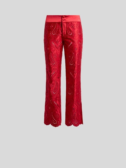 PANTALONES DE BORDADO INGL&Eacute;S CON PAISLEY FLORAL