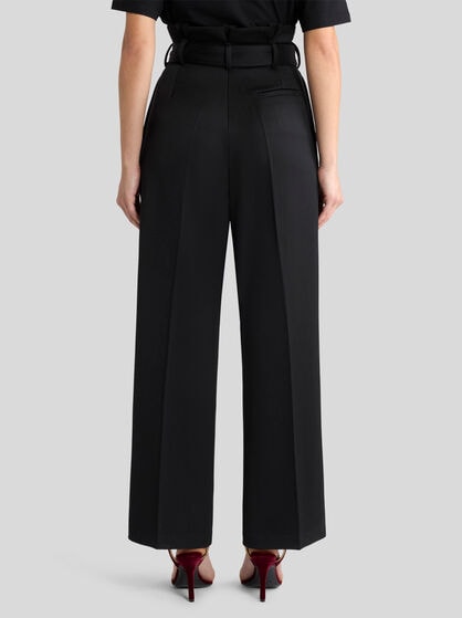 WIDE-LEG WOOL TROUSERS WITH BELT