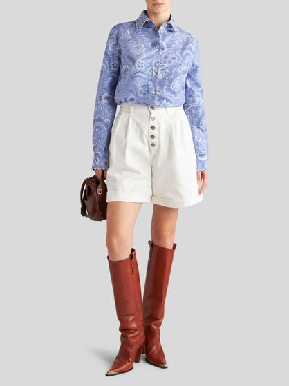 COTTON BERMUDA SHORTS WITH BUTTONS