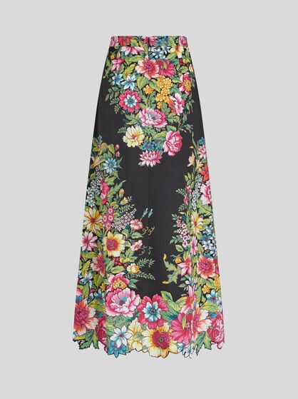 SKIRT WITH BOUQUET PRINT