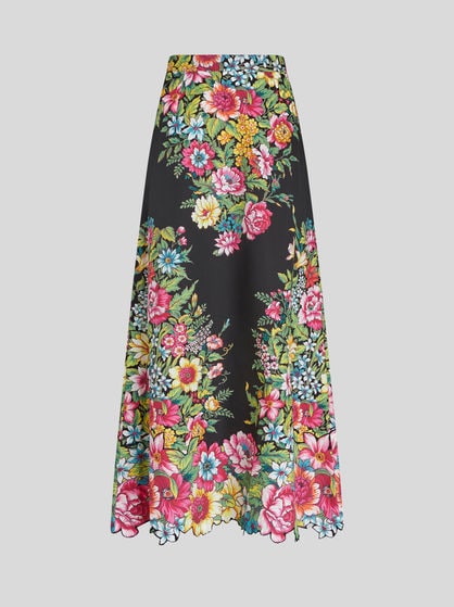 SKIRT WITH BOUQUET PRINT