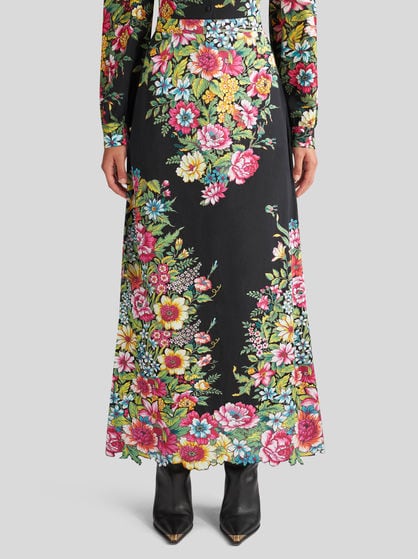 SKIRT WITH BOUQUET PRINT