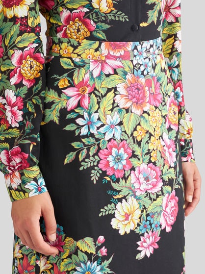 SKIRT WITH BOUQUET PRINT
