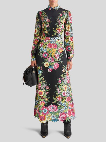 SKIRT WITH BOUQUET PRINT