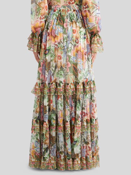 실크 맥시 스커트