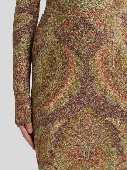 JERSEY MIDI SKIRT WITH FLORAL MOTIF