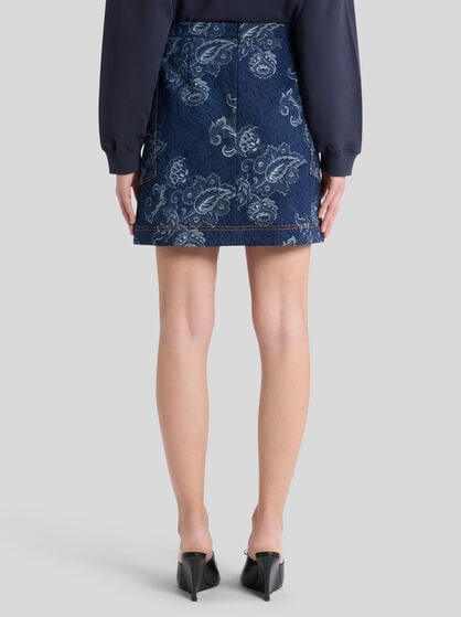 JACQUARD DENIM MINI SKIRT
