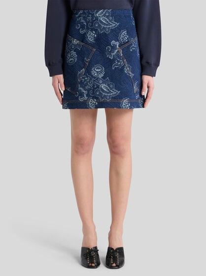 JACQUARD DENIM MINI SKIRT