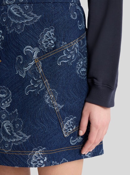 JACQUARD DENIM MINI SKIRT