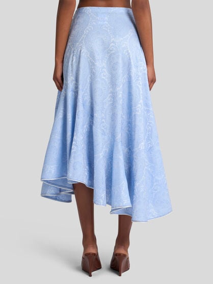 FLORAL ASYMMETRIC MIDI SKIRT