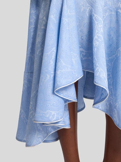 FLORAL ASYMMETRIC MIDI SKIRT