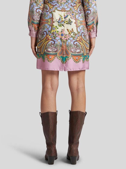 SILK TWILL MINI SKIRT