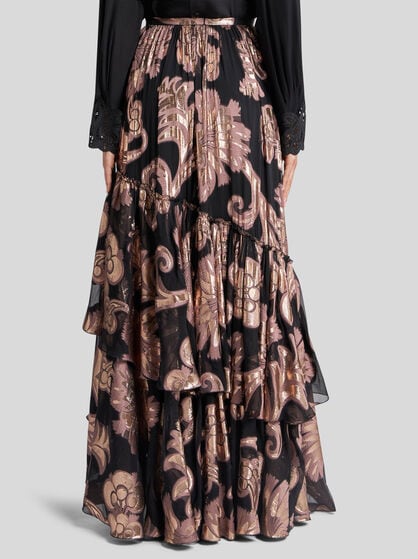 FIL COUPÉ JACQUARD MAXI SKIRT