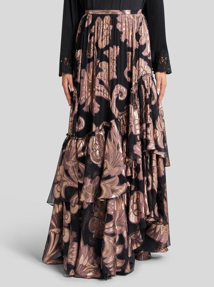 FIL COUPÉ JACQUARD MAXI SKIRT