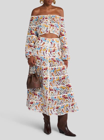 PAISLEY MACRAMÉ SKIRT