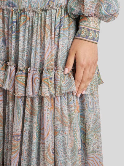 RUFFLED SKIRT IN SILK