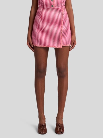 MINI SKIRT WITH MICRO CHECK MOTIF