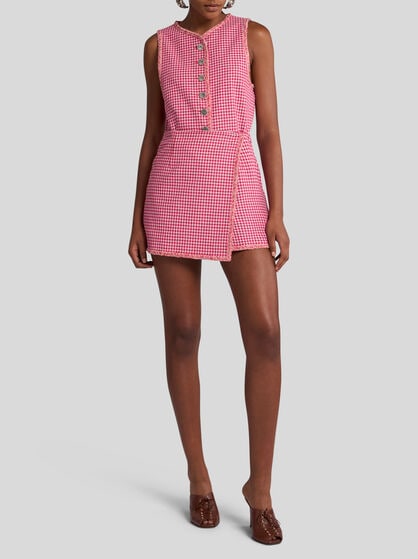 MINI SKIRT WITH MICRO CHECK MOTIF