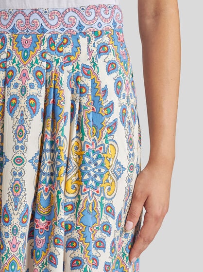 PRINTED POPLIN MIDI SKIRT