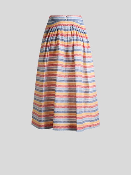 COTTON-BLEND JACQUARD MIDI SKIRT