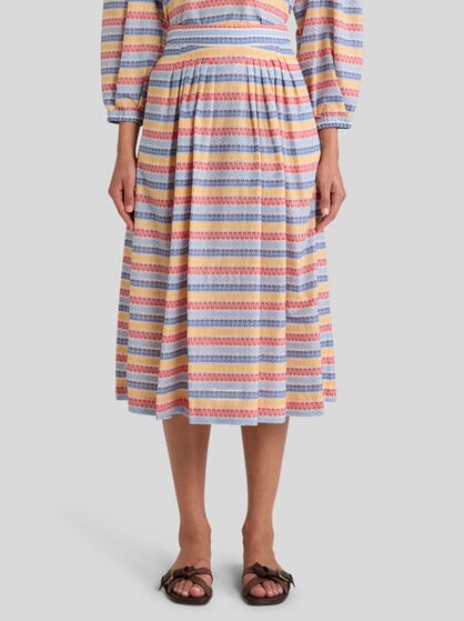 COTTON-BLEND JACQUARD MIDI SKIRT