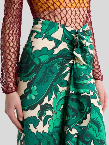 MIDI SKIRT WITH FLORAL PAISLEY PRINT