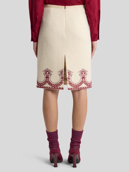 WOOL BOUCLÉ PENCIL SKIRT