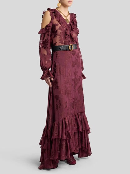 FIL COUPÉ CHIFFON MAXI SKIRT
