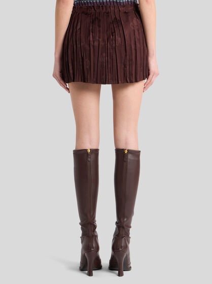 PLEATED WOOL-BLEND MINI SKIRT