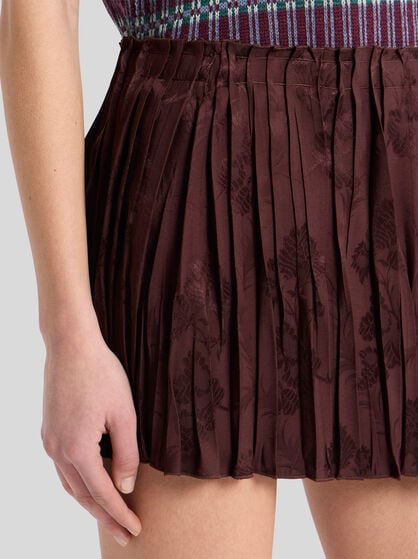 PLEATED WOOL-BLEND MINI SKIRT