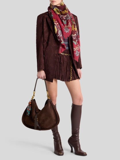 PLEATED WOOL-BLEND MINI SKIRT