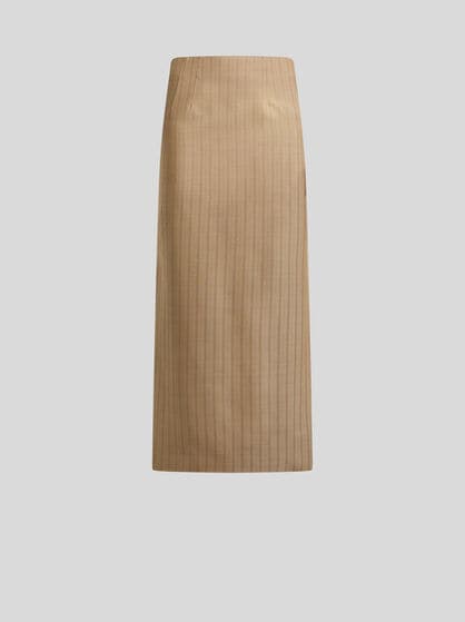WOOL JACQUARD MIDI SKIRT WITH STRIPED PATTERN