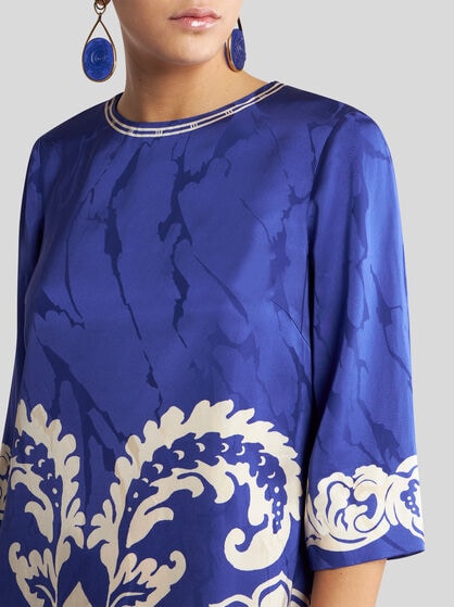 FLORAL JACQUARD TUNIC DRESS