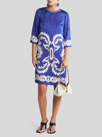 FLORAL JACQUARD TUNIC DRESS