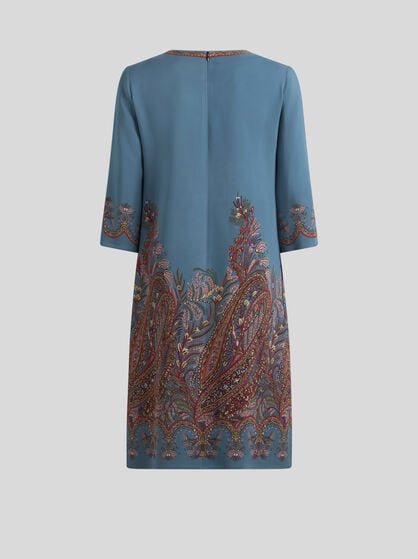 CADY TUNIC DRESS WITH PLACED PRINT