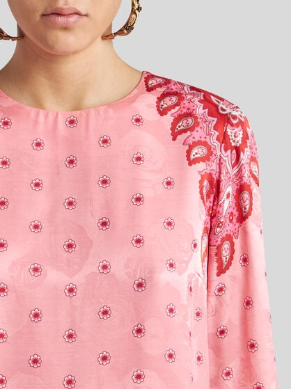 SILK-BLEND TUNIC DRESS