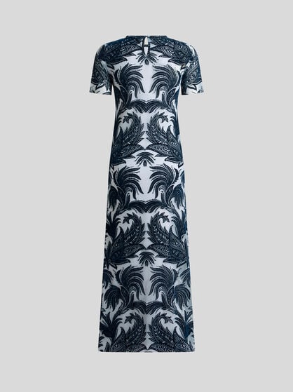 FLOCKED TULLE SHEATH DRESS